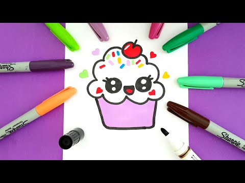 Kolay Çizimler - Cupcake Çizimi - Sevimli Çizimler How To Draw Cupcake ...