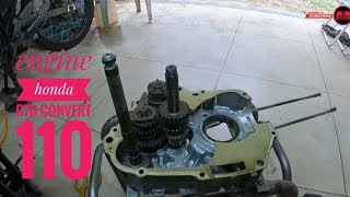engine honda c70 convert 110 - bahagian 3