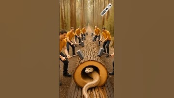 Giant Snake Found Inside Huge Tree Trunk – You Won’t Believe This! #shorts #youtubeshorts