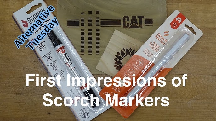 Scorch Marker Woodburning Pen Tool with Foam Tip and Brush, Non-Toxic Marker  for Burning Wood