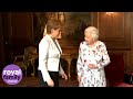 The Queen jokes about the weather with First Minister of Scotland Nicola Sturgeon