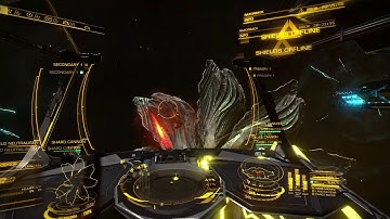 Elite Dangerous - solo Krait Mk2 vs. Thargoid Interceptor Cyclops ( with Interceptor explosion )