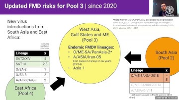 FMD SAT1: Situation Update & Recommendations for Prevention and Response in the Near East and beyond