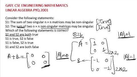 ENGINEERING MATHEMATICS GATE CSE LINEAR ALGEBRA PYQ 2001