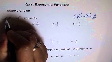 Quiz Exponential Functions Q10 to Q12 Multiple Choice
