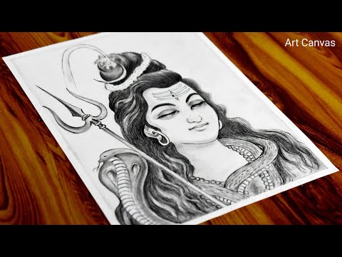 Black & White Lord Shiva Pencil Sketch, Size: A4 at Rs 200/piece in  Junagadh | ID: 22330988688