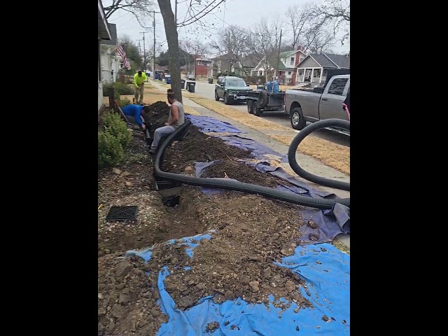 Surface Drain Installation #dfwhomes #dallastx #foundationinspection #foundationrepair