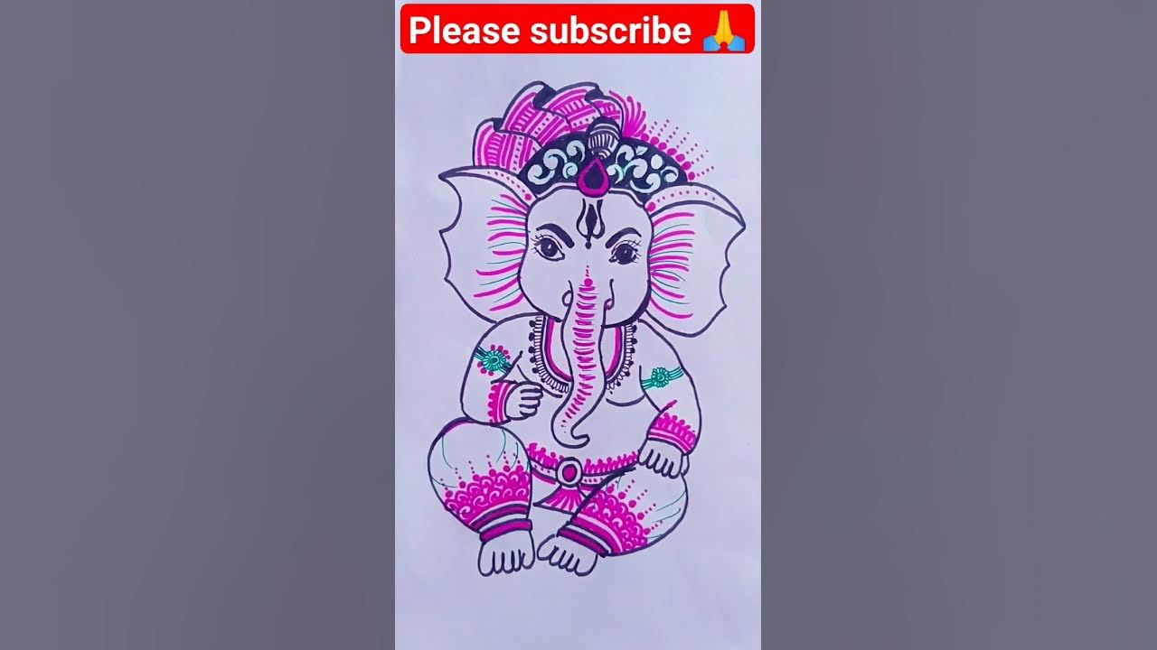 Lord Ganesha drawing 🙏🙏//drawing tutorial 😍😍😱youtubeshortshortvideo