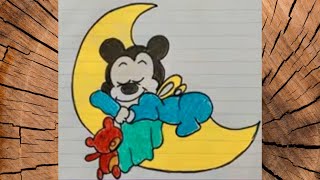 Mickey Mouse Is Sleeping On The Moon With Teddy Ayesha Kiran Arts 2024