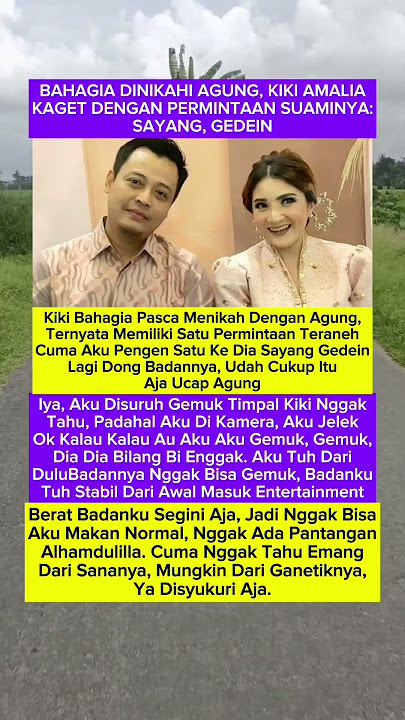 BAHAGIA DINIKAHI AGUNG, KIKI AMALIA KAGET DENGAN PERMINTAAN SUAMINYA: SAYANG, GEDEIN