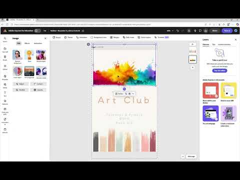 How to make poster in Adobe Express - school project