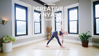 50 Minute Creative Vinyasa | shoulder mobility, twists + binds screenshot 3