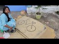 How to draw bicycle with letter m how to draw bicycle simple with soil how to draw bike simple