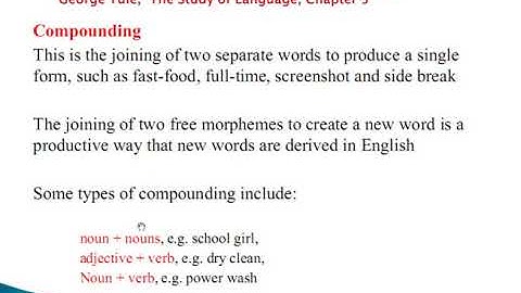 Compounding-English Word Formation