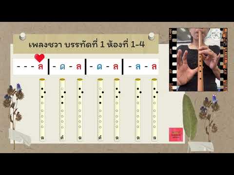 แบบฝึกปฏิบัติขลุ่ยเพียงออ เพลงชวา บรรทัดที่ 1