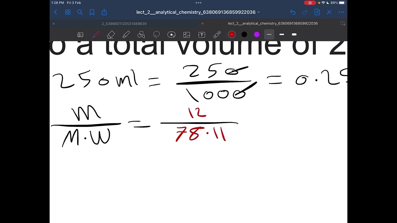 شـرح الكيمياء التحليلية موضوع التعبير عن التراكيز