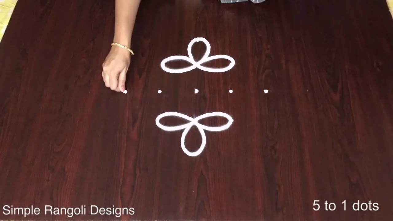 5 to 1 Muggulu | Kolam With Dots Easy