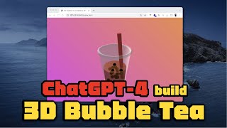 I just use ChatGPT-4 to Craft a 3D Bubble Tea🧋 with Three.js! check full prompts in description screenshot 4