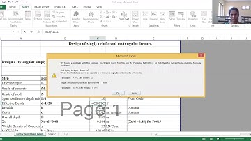 Design of simply supported beam in Excel