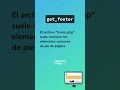 ¿Para qué sirve la función de WordPress "get_footer"? #reels