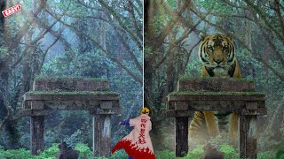Big tiger in jungle photo manipulation in photoshop|manipulation tutorial for beginners in photoshop