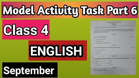 Model Activity Task 2021 Class 4 English Part 6//Class 4 English Model Activity Task Answer part 6