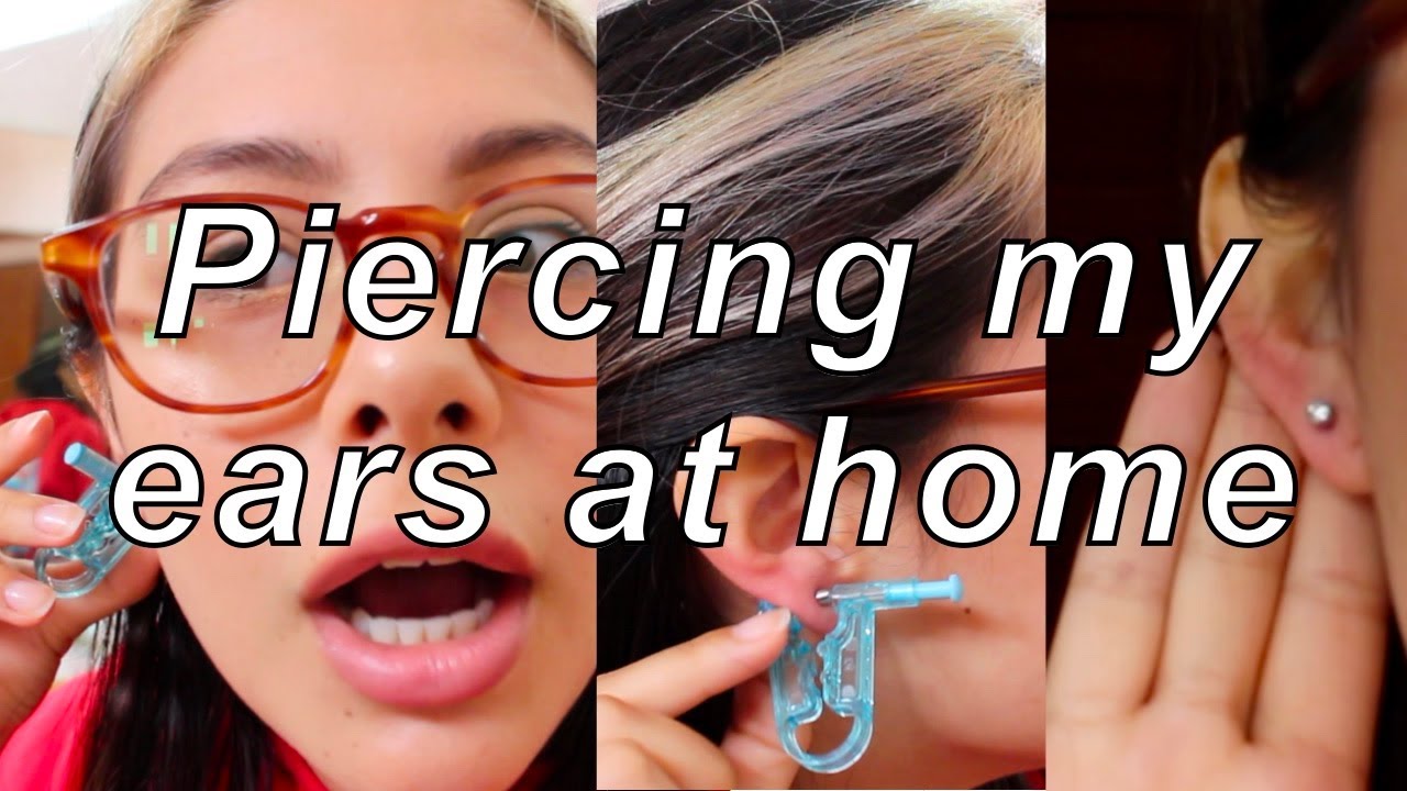 Piercing my ears at home with a DISPOSABLE PIERCING GUN YouTube
