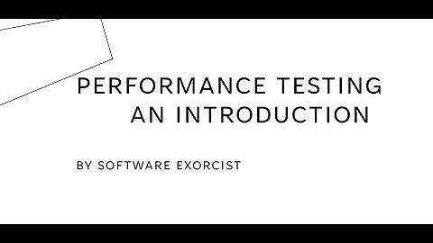 Performance Testing an Introduction