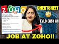 Verithanamonly sheet to get job at zoho easily