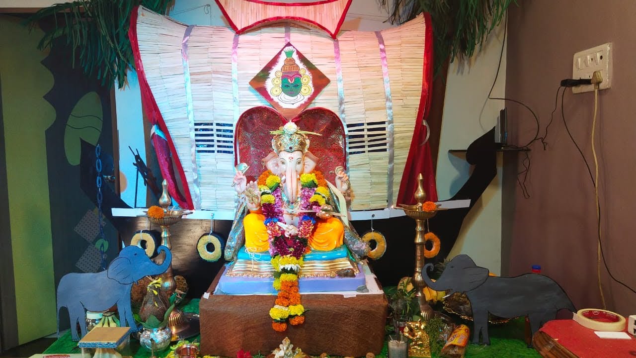 Ganpati decoration 2020 ⛵ Kerala house boat 🌴 celebration festival 