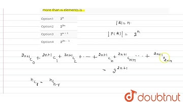 The number of all subsets of a set containing `2n+1` elements which contains more than `n` elements