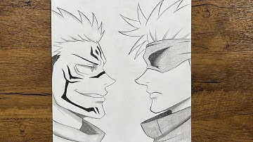 How to Draw Gojo vs Sukuna | Epic Anime Fight Drawing Tutorial (Step-by-Step)