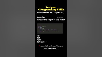 Day 9 Think you know C programming? Test your knowledge with this MCQ! @5minutesprogramming