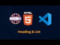 How to Create HTML Headings and Lists - For Beginners