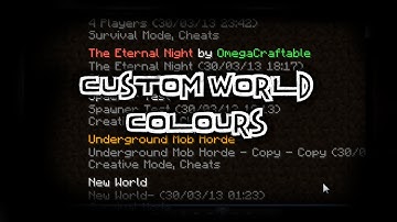 Custom World Name Colour Tutorial in Minecraft