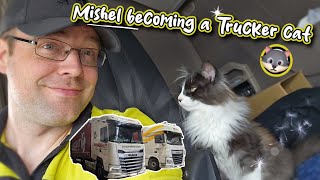Mishel's Life - Ep.1 First time in the truck - Cat in truck driving from the Netherlands to Germany