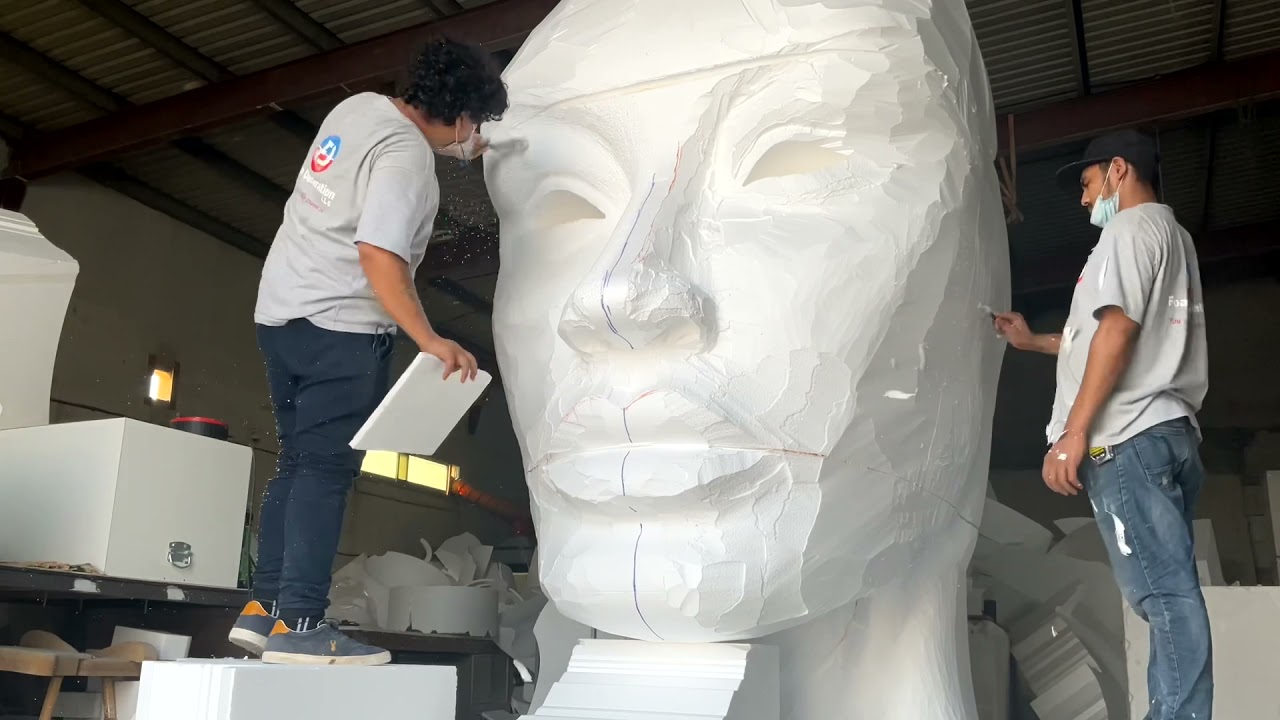 Face sculpture foam carving YouTube