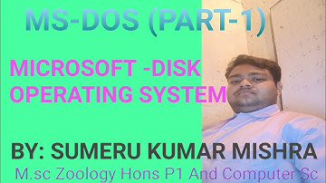 MS-DOS(MICROSOFT-Disk Operating System) Part 1