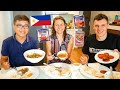 Foreigners try CANNED FILIPINO BREAKFAST Food!! Cooking Philippines Food QUARANTINE Recipes