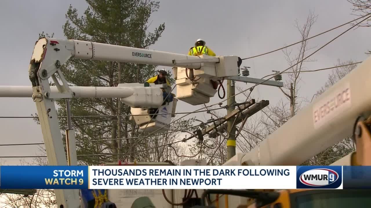 Thousands remain without power after severe weather in Newport - YouTube
