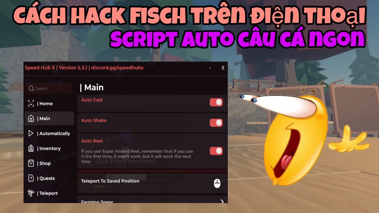 Cách hack fisch trên điện thoại siêu ngon script aito câu cá
