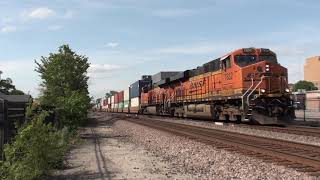 BNSF #7832 leads WB Stacktrain. Olathe, KS 5/8/21