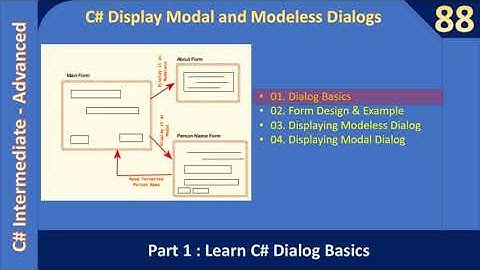 C# Modal & Modeless Dialogs | Part 1 - Concepts | C# Advanced #88