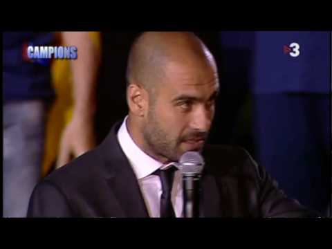 PEP - Players's speeches 2009-2010 Liga celebration [ENGLISH SUBS]