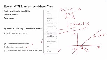 GCSE Straight Line Graphs