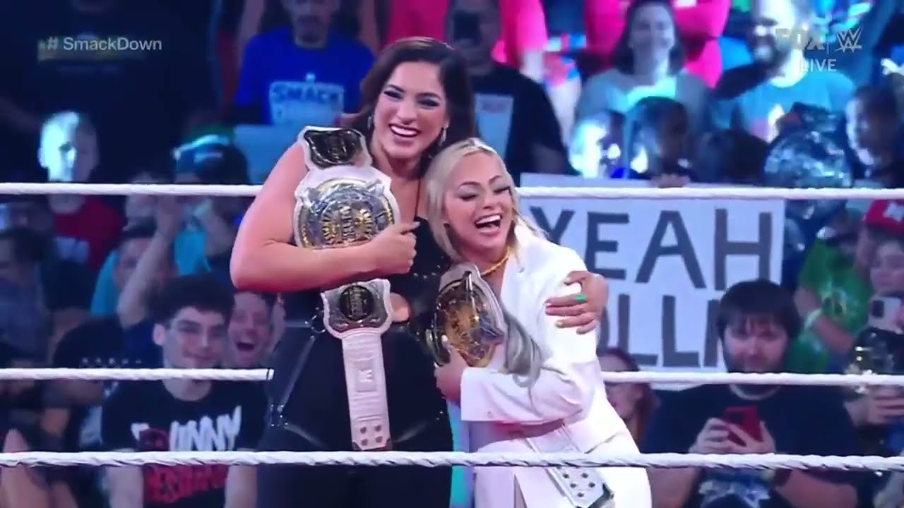 Liv Morgan & Raquel Rodriguez Championship Celebration - YouTube