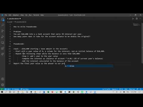 Describe algorithm with pseudocode