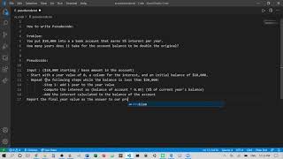 Describe algorithm with pseudocode