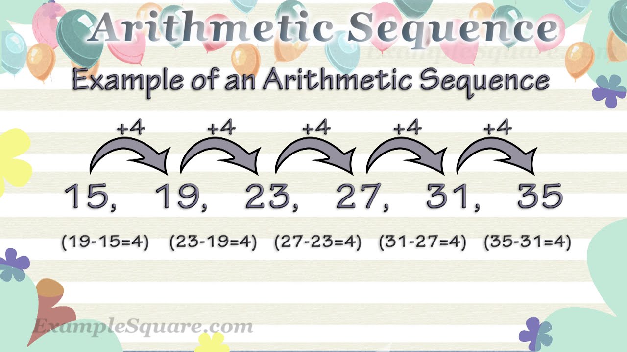Arithmetic Sequence Examples - Common Difference Example - YouTube