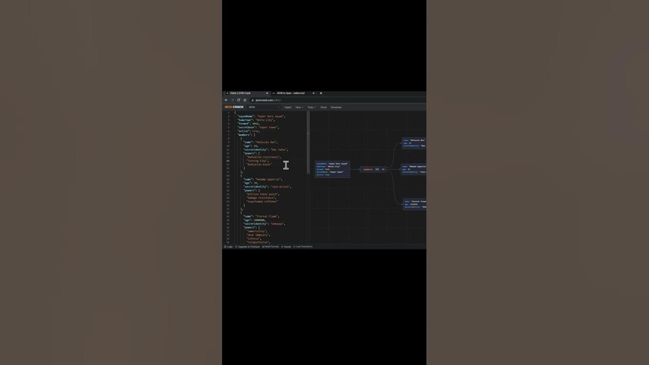 Convert json to apex wrapper class with adminbooster and visualise json